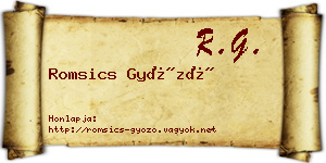 Romsics Győző névjegykártya